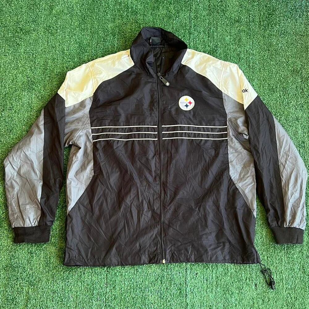 Pittsburgh Steelers Reebok Windbreaker Jacket, Men's Large